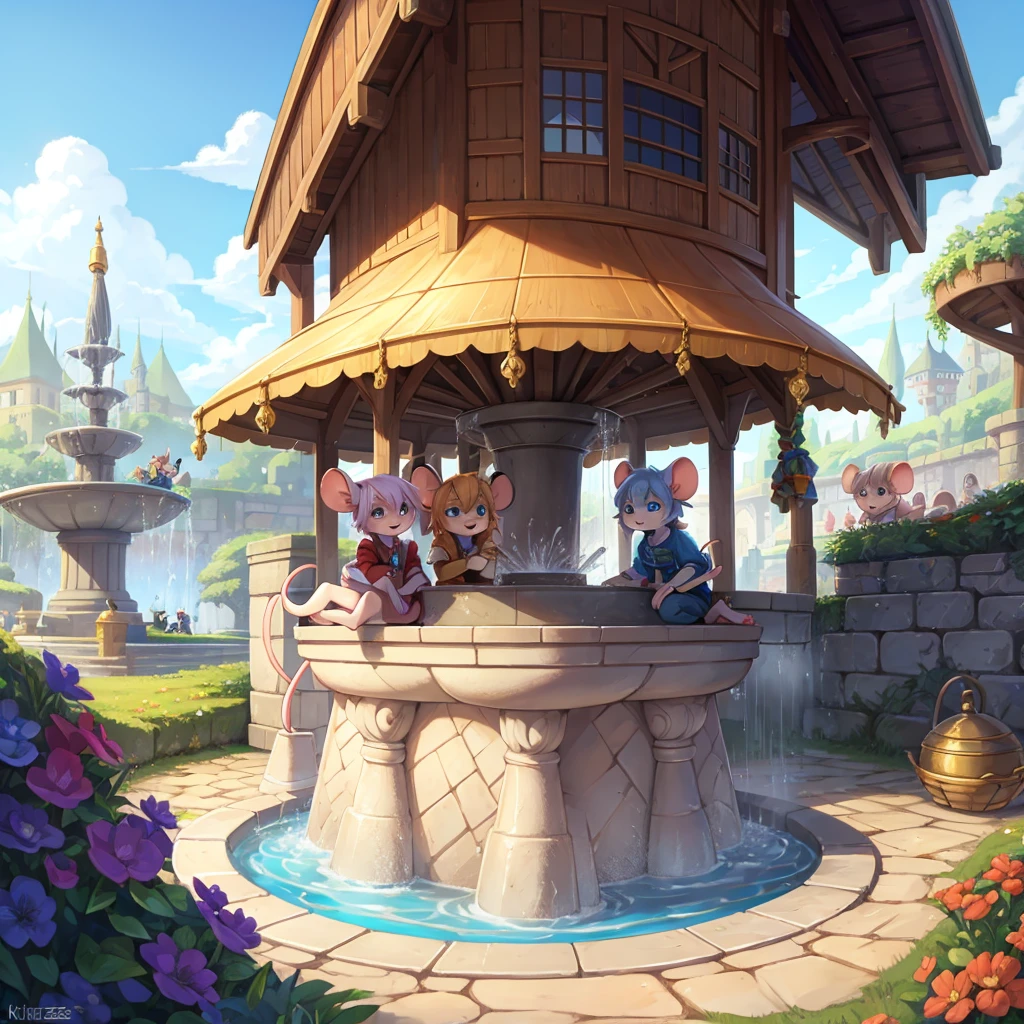 splish fountain , Mouse Kingdom , mouse couple