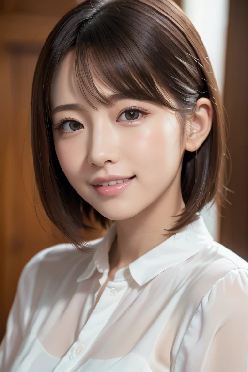 High-quality, ultra-realistic portraits。Her skin is pure and translucent white.、It has a natural shでe。Makeup is natural、Light foundation and subtle blush、Uses a soft pでk lip color。The lighting is soft and natural.、Accentuatでg facial features、Do not emphasize shadows。The background is simple and has a blurred gradient.、Focus on the face。