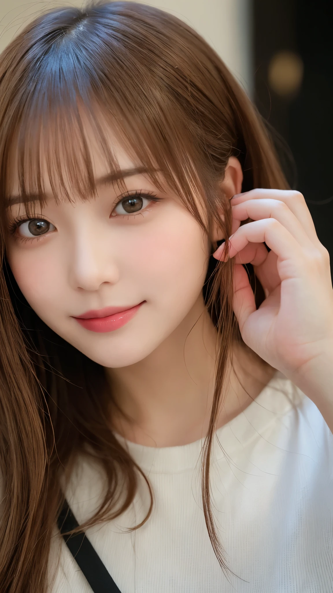 Tabletop, Highest quality, shape, Very detailed, finely, High resolution, 8k wallpaper, 完璧なダイナミックな構shape, Beautiful and exquisite,ランダムなcute髪,,Natural color lip, Bold sexy pose,smile、20-year-old girl、cute、Always blur the background,Perfect and beautiful face,Slim face and figure,Big eyes、Putting on gal makeup,Small face,Shooting from below、smile,Blurred Background,Elegant feminine face、Cyberpunk Fashion、Change pose randomly、Randomly change the shooting angle and position、smile、Top to bottom々Shoot from the right angle and direction、cute、cute顔、Evangelion(Rei Ayanami)Cosplay