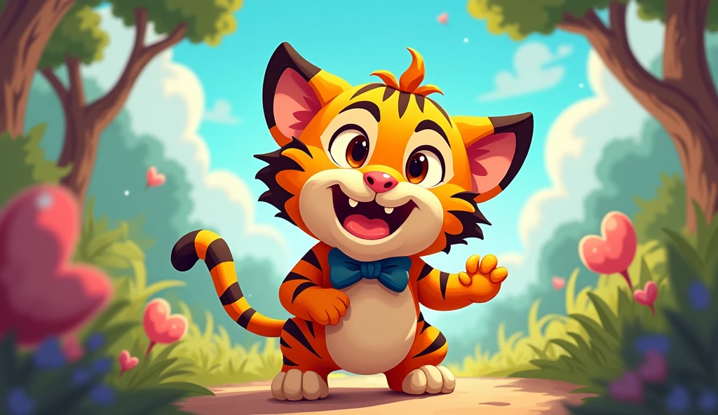 Create a cartoon tiger