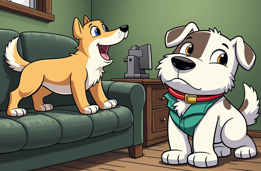 turn the dog into a cartoon character