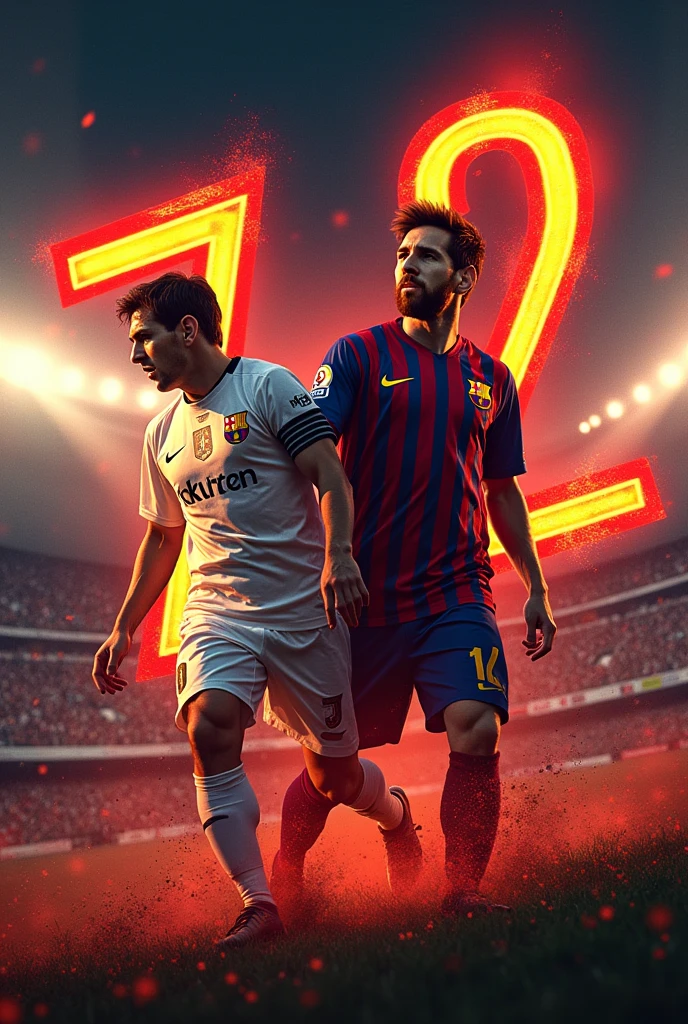 Poster of victory seven to two of my football team Scarface with Tony Montana and Messi in it 