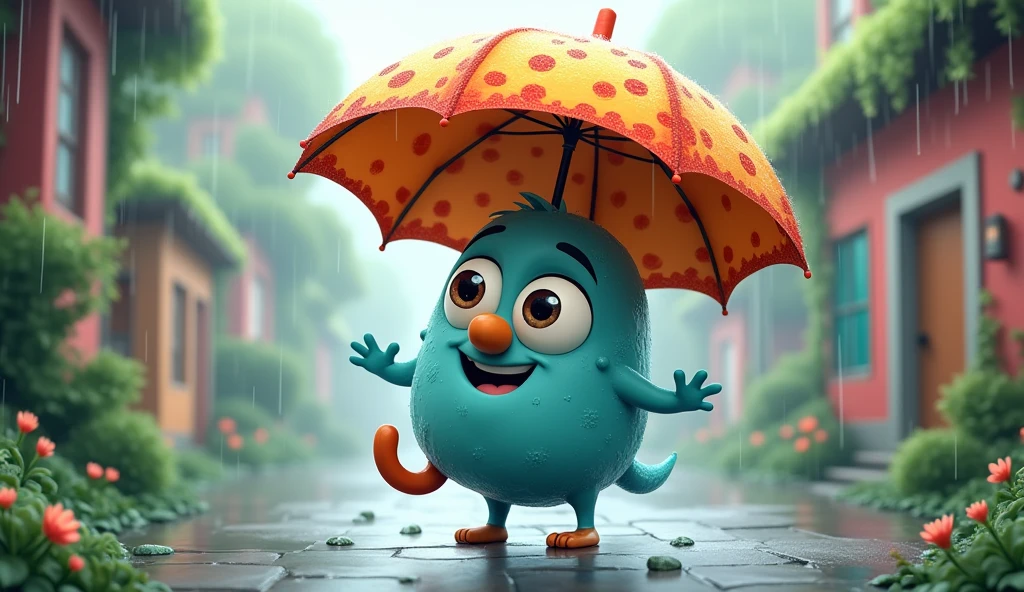 Create a cartoon umbrella