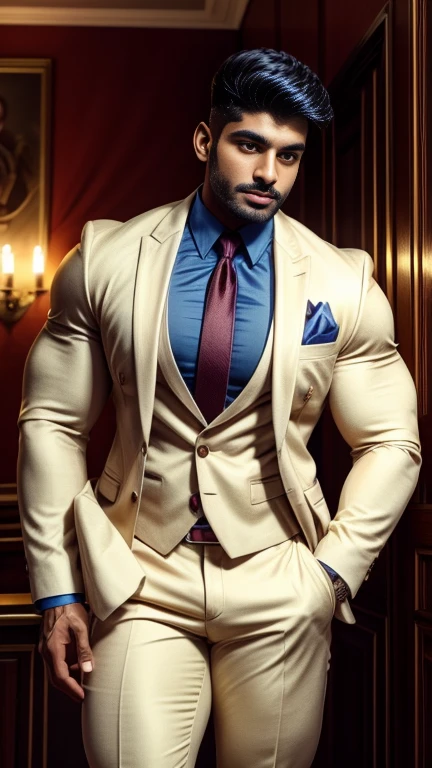 30 years old indian business suit man muscular man, one character, at one place, one structure every thing same in all photos, stunning visual, profile image, in style of ultra realistic, standing close-up on spread legs, detailed style, functional and elegant look, in style of realistic, crisp details