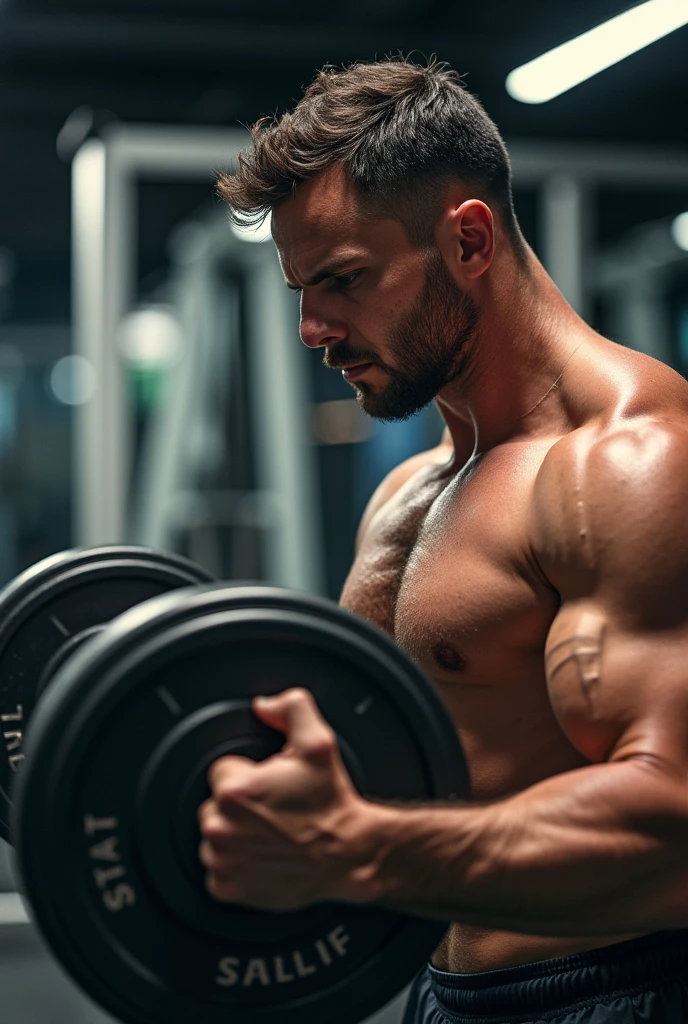 A person lifting weights 