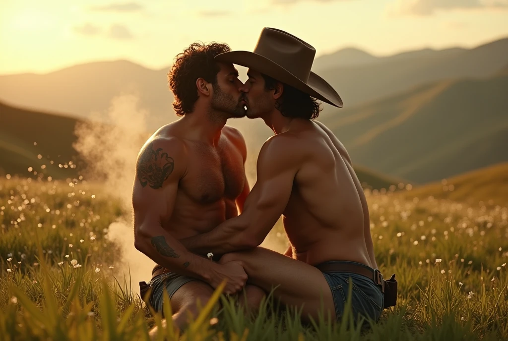 Short Hair！！！Breakback Mountain, the western United States, Lying on the grass, ！！！Lying on the grass, ！！！the complex relationship between love and sex between two men, Heath Ledger, Jack Glenho, working on the farm, handsome, cowboysexy triangle thongs, more details, background scattering 1.8 HD 8k real photos! sex. Chest muscles! Chest hair! tattoo. white hair Smoke, movie feeling! Movie lights! Award-winning poster Ambiguous and teasing Western cowboy dress up。Close-up multi-angle shooting。The close-up of the protagonist！！！kissing Lying on the grass, taking a picture of God&#39;s perspectivebeautiful anime girl, Very beautiful and cute fox girl, Pink Flower Rain, Background blur, Anime style 4k, Anime Fantasy Artwork, 4k anime wallpaper, Guvez-style artwork