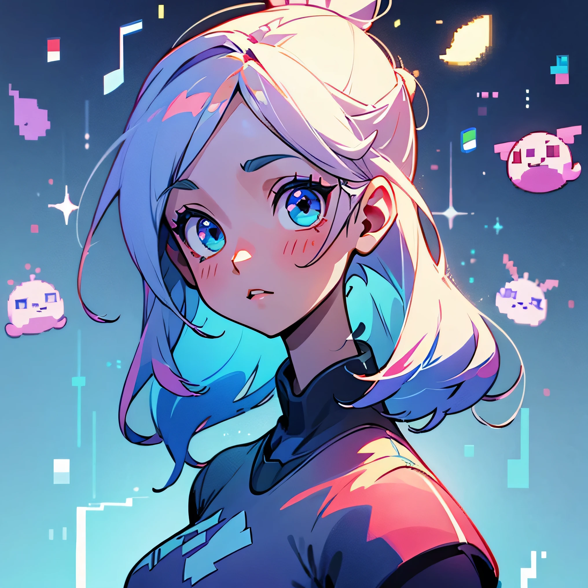 Pixel dots、cute、electronic、beautiful girl、Game Music