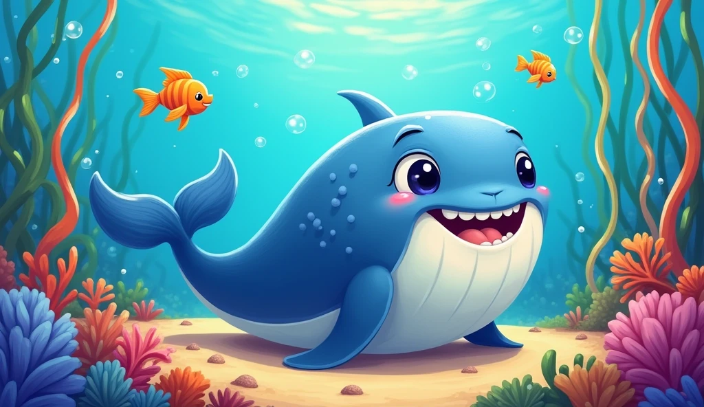 Cartoon whale 
