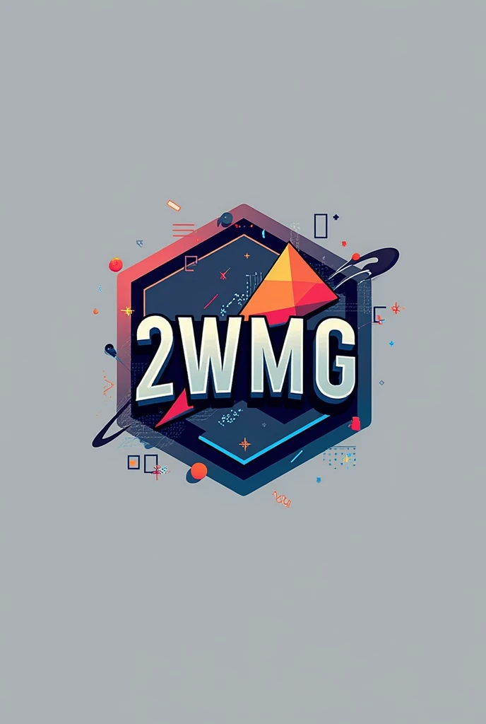 A profile picture for a minecraft group called 2wmg with the name of the group writen big in the middle and then like a modern logo design 