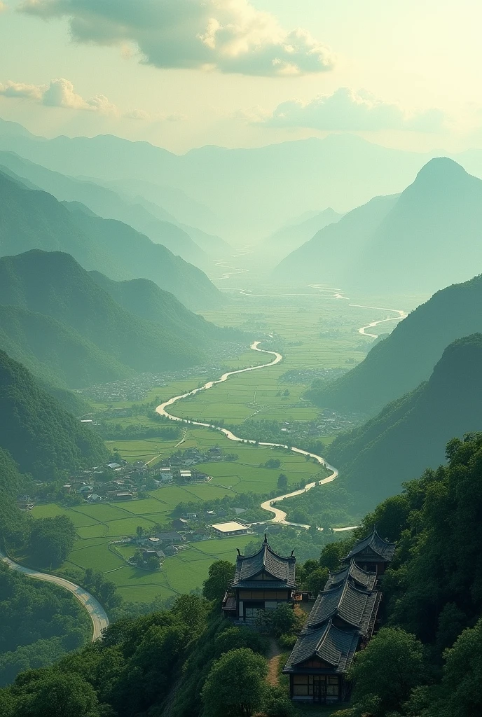 Aerial view of rural China