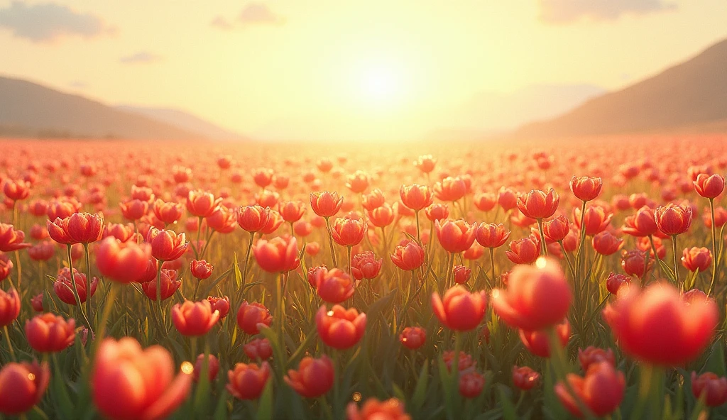 Photorealisic, sea of " ask for help" "higanbana" flowers, morning dews, hopefully, photorealisic