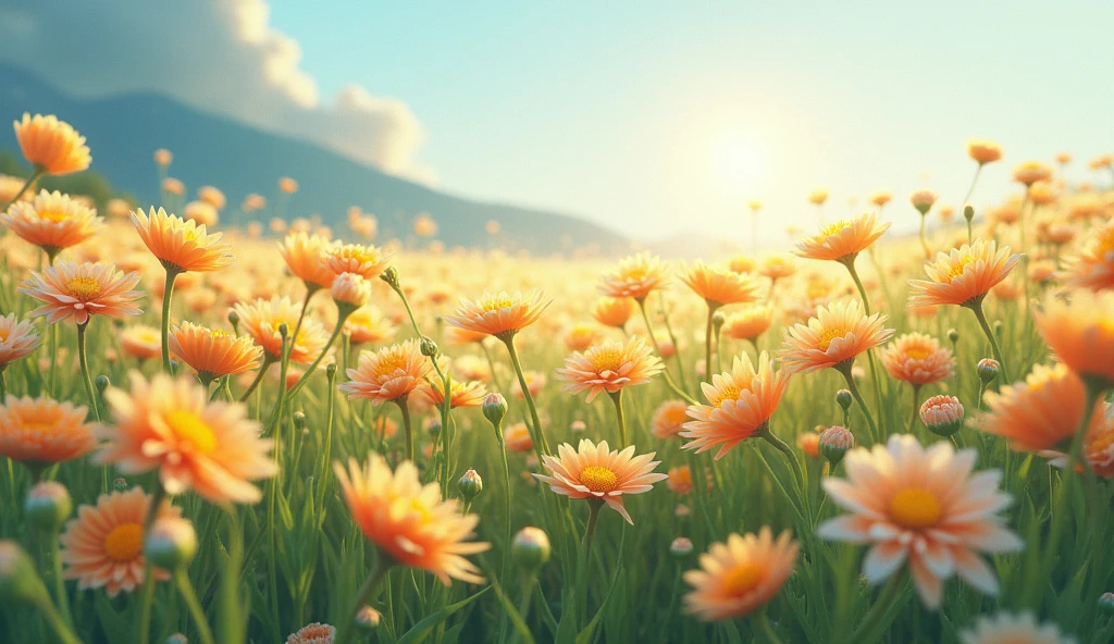 Photorealisic, sea of  " ask for help" "higanbana" flowers, morning dews, hopefully, photorealisic