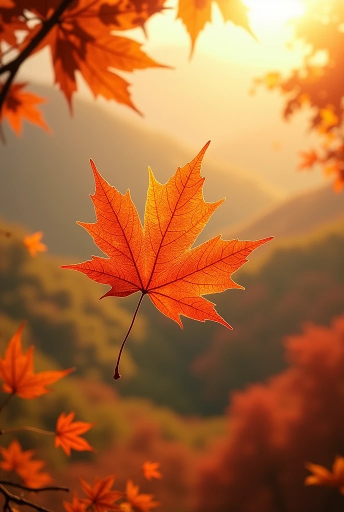 autumn, sunlight, maple leaf