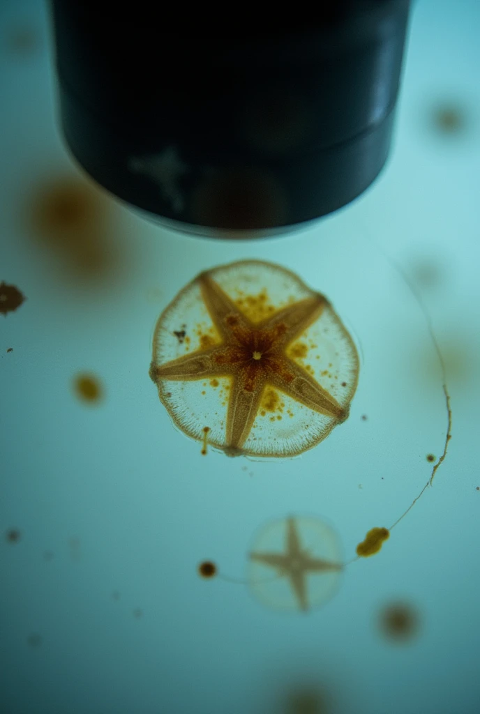Failed observation of a fungus under a microscope image of the fungus