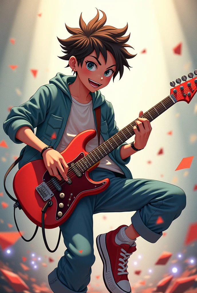 Anime figure of a guitar player