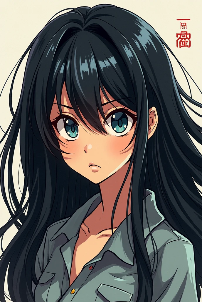 Hand-drawn style、Anime Style、Black Hair、older sister、Long Hair、Sister、aggressive