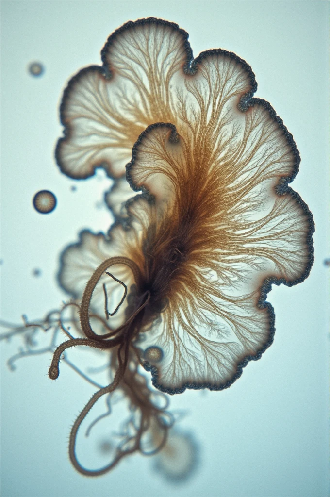 Observation of a fungus under a microscope image of the fungus