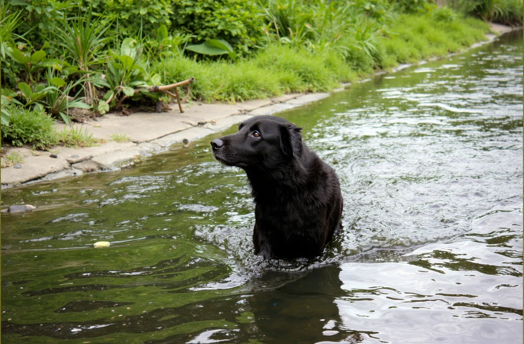turn the black dog into a cartoon character, disney style