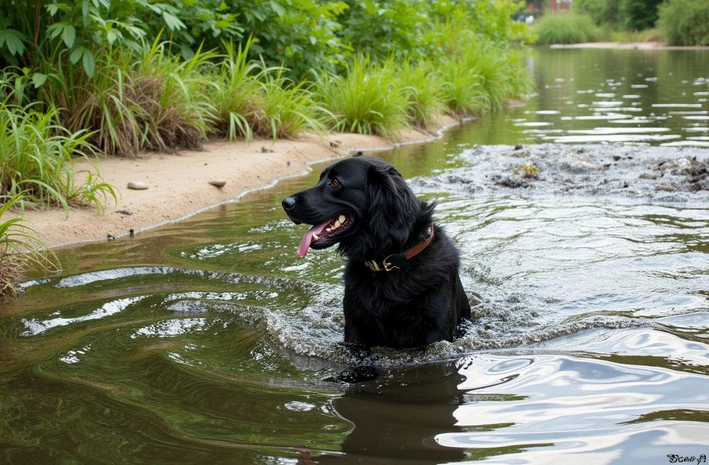 turn the black dog into a cartoon character, disney style