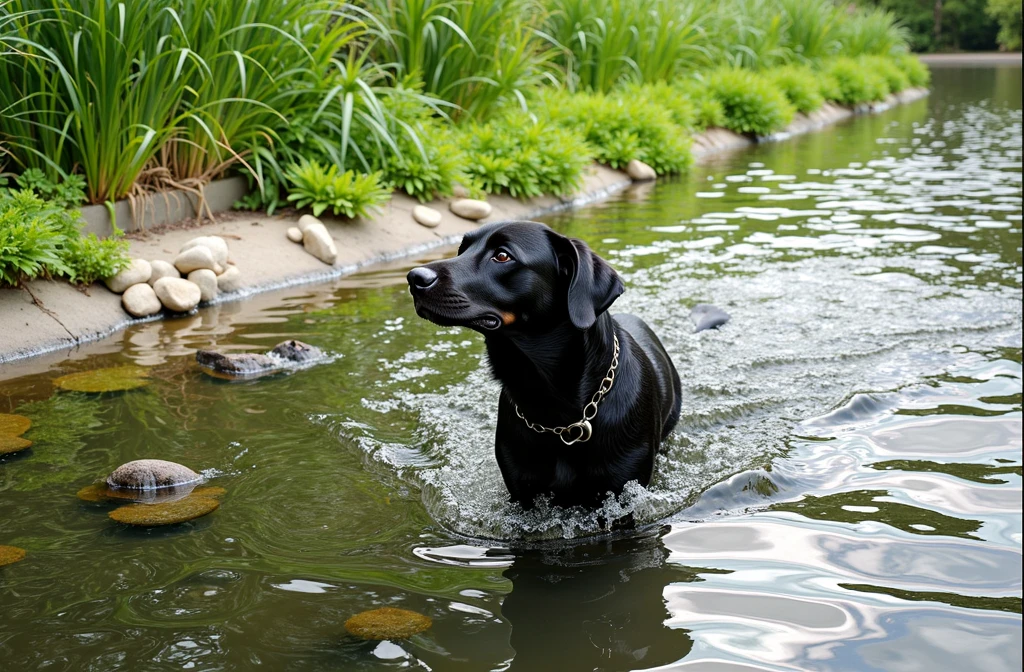 turn the black dog into a cartoon character, disney style
