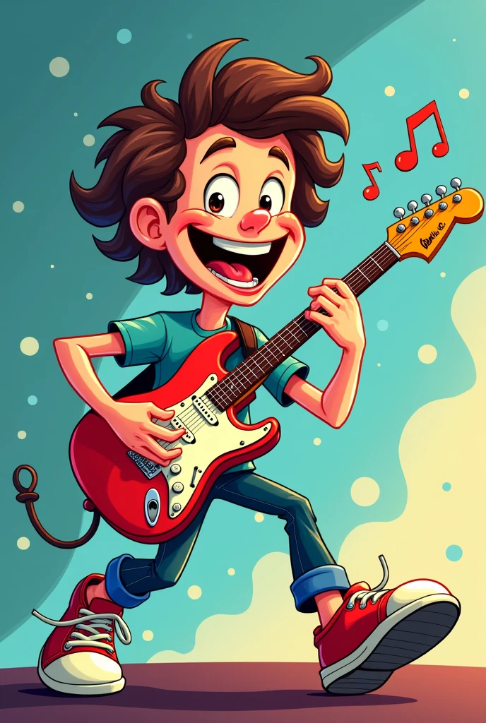 Cartoon of a guitar player