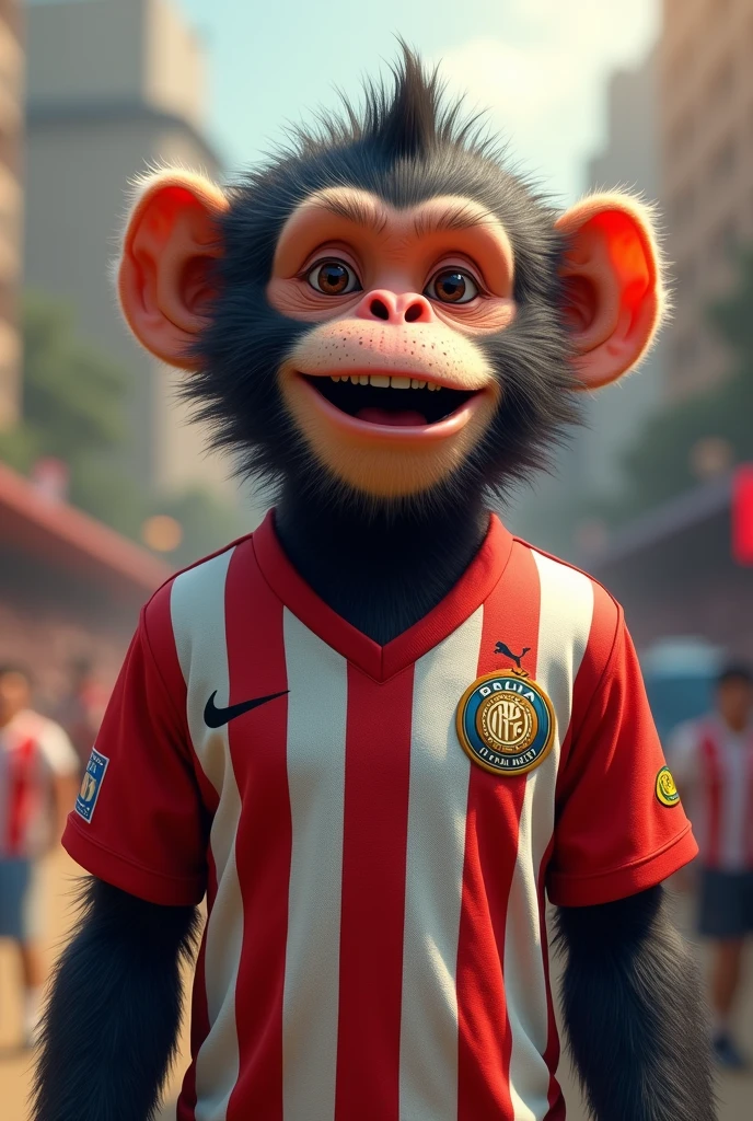 Monkey wearing the Porto Alegre Internacional shirt