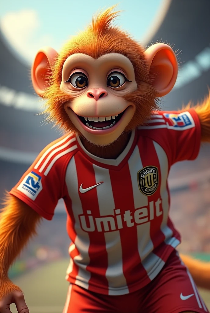 Monkey wearing the Sport Club Internacional shirt