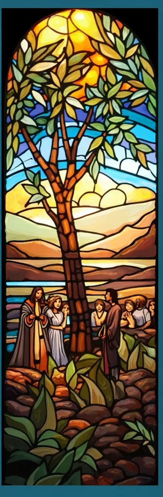 Jesus is preaching to his students