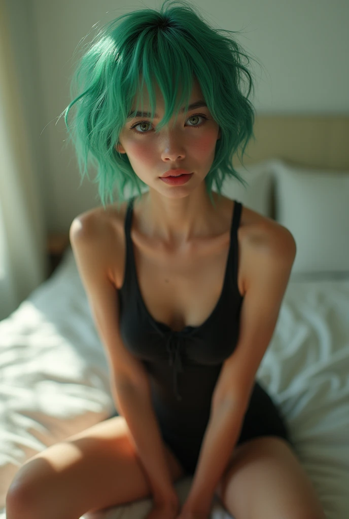 (The best quality, 8k, 12), 1 girl, Tatsumaki, short hair, green hair, tiny breast, The perfect body, Ultra detailed face, detailed lips, thin eyes, black dress, standingn, tempting, excited, convex areolas, in heat, milf, vapor, sex, trembling, , Looking up, From directly above, Ahegao, sperm on face, wet,(Magazine cover:1.8)、((from below:1.2))、(Squat and show your crotch)、(dynamic pose:1.1), Pretty 1girl, highest qualityr、The Ultra-High Definition、high resolution、extremely CG details、8k unity wallpapers、17 year old、beautiful detailed eyes,Collection hair、(((Nurse, black nurse, Gorra de Nurse, black wear, Black legwear, Black elbow gloves、Purple satin panties、 Good purple satin、Black microskirt)))、(a wet body:1.4)、(shiny body,:1.6)、 blush, clash,be shy、(Ahegao:1.5)、(Stick out your tongue and drool)、red blush、full of shyness,(NSFW)