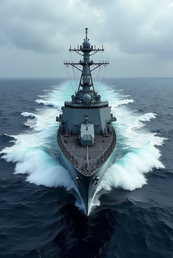 055 destroyer sailing at sea