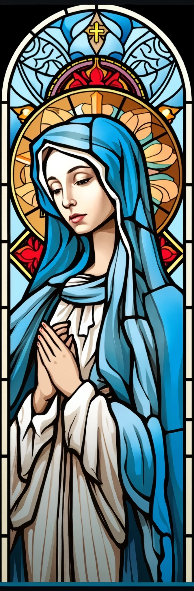 Mother Mary is praying
