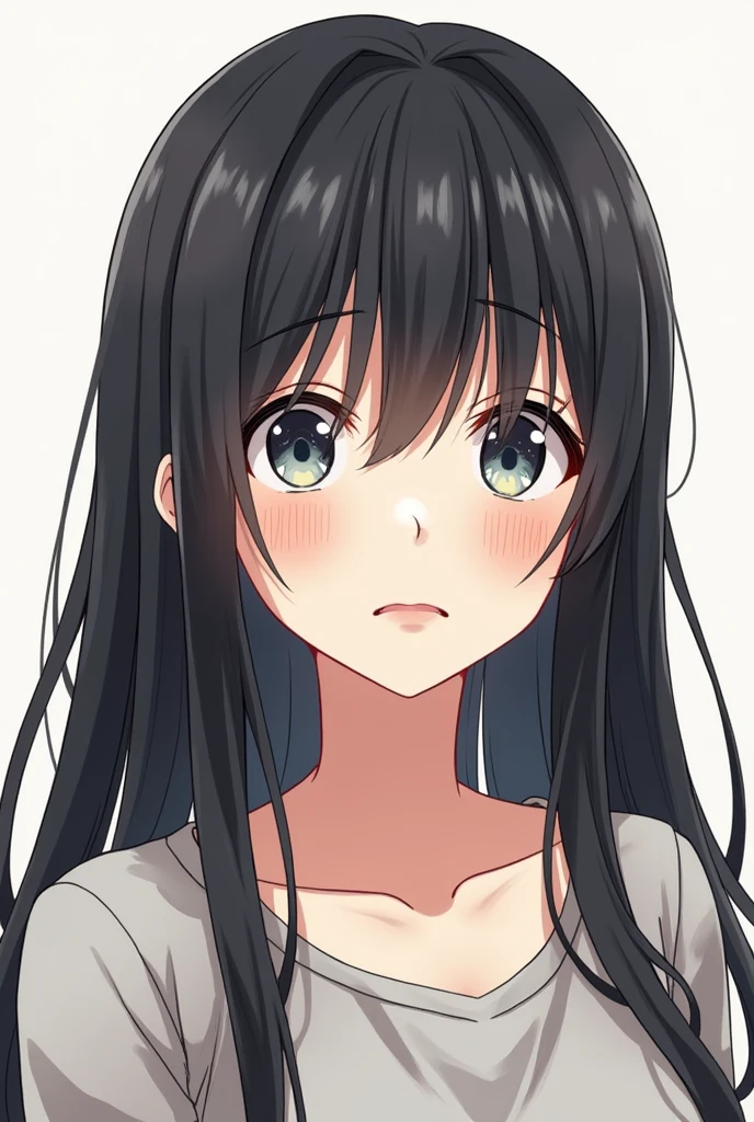 High resolution、Hand-drawn style、Anime Style、Bblack hair、older sister、Long Hair、Confused eyes、whole body