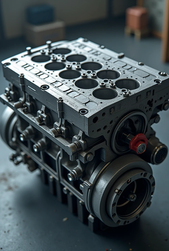 draw an engine block indicating the diameter measured at the major and minor axis of the top of the cylinder