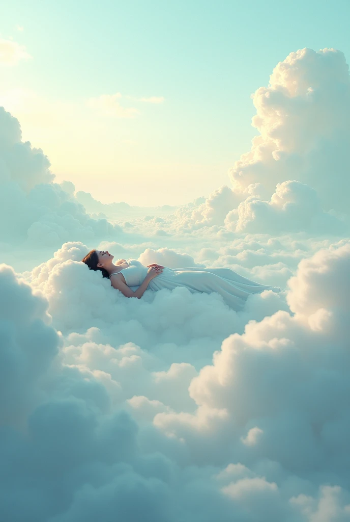 Clouds soft as a mattress at night to sleep