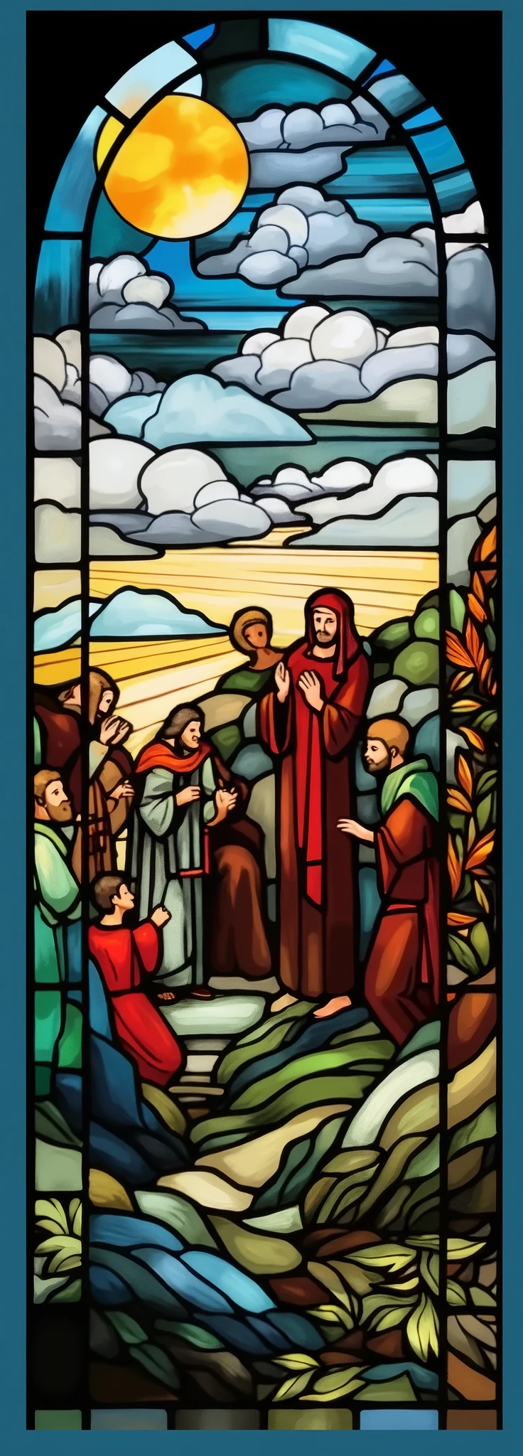 Jesus around his disciples