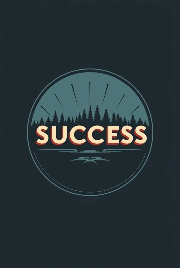 Making a rounded logo retro simple concept the word “SUCCESS” in the middle of logo and the color is blue and black