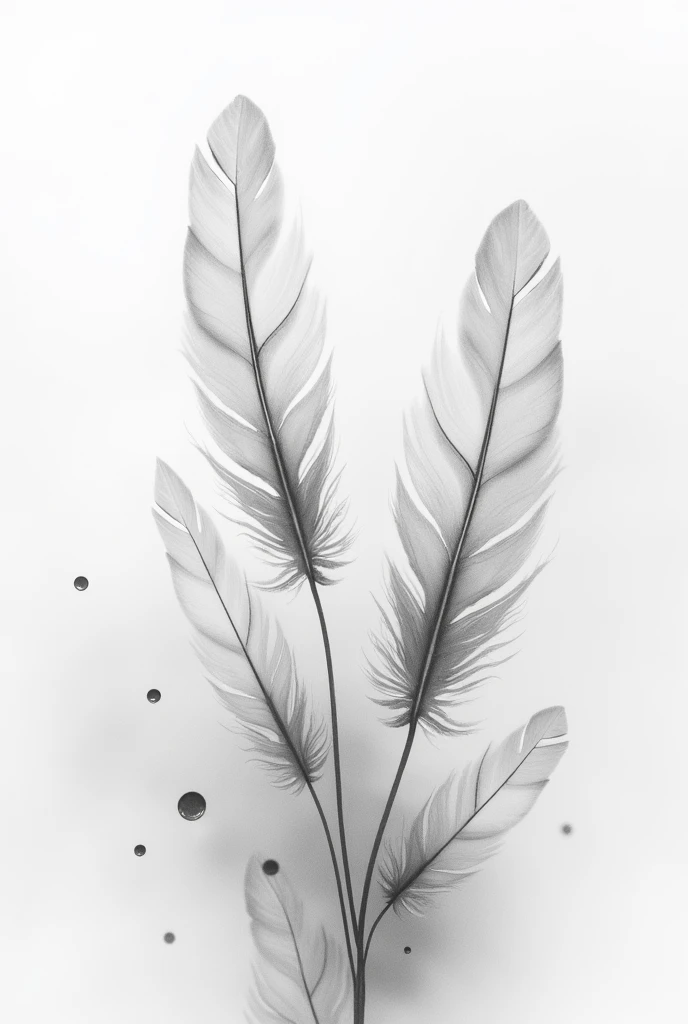 monochrome image with soft water colour paint in the background with soft floating feathers