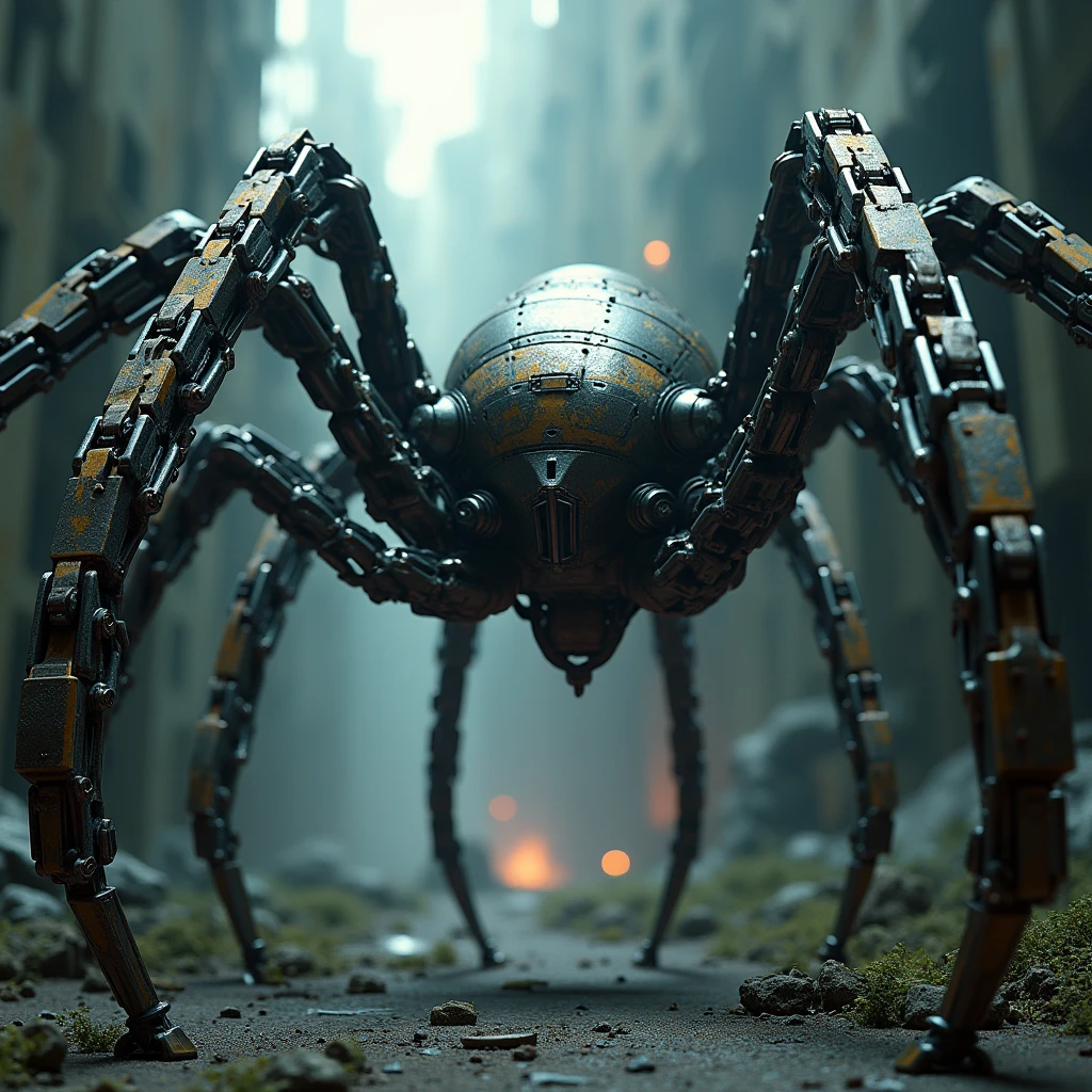 Countless chains, Radially extending, An intricate spider robot