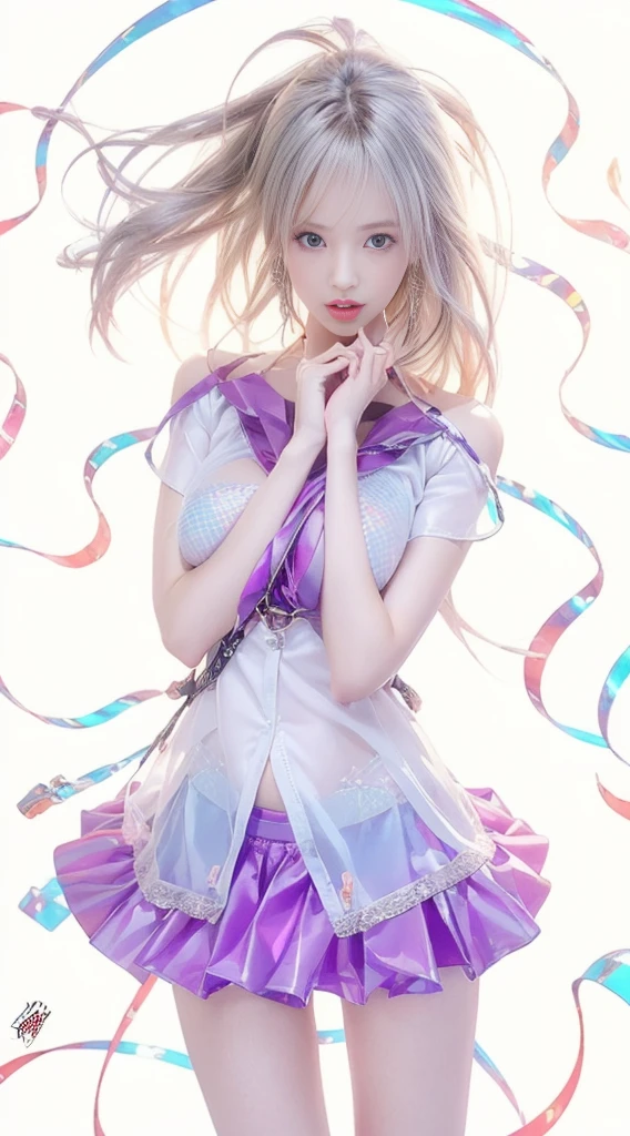 4，(((beautiful girl, Deep V，cleavage cutout，Shocked，Thin sling，open cloths，Pure and sexly，pointy breasts，(bitch virgin:1.5)，Holographic Clothes:1.1，torpedo breasts，See-through clothing，torpedo breast，Pointed chest)))，gyaru，High target_solve, clearly_image, Detailed background，curvy ，best quality, high resolution, 8k画质， Perfect dynamic composition， Charming pose，sexly，Shy，masterpiece, best quality, high resolution, 8k, HDR, raytracing, detailed shadows, beautiful girl, (hyperdetailed:1.15), 4