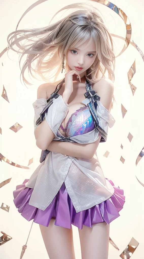 4，(((beautiful girl, Deep V，cleavage cutout，Shocked，Thin sling，open cloths，Pure and sexly，pointy breasts，(bitch virgin:1.5)，Holographic Clothes:1.1，torpedo breasts，See-through clothing，torpedo breast，Pointed chest)))，gyaru，High target_solve, clearly_image, Detailed background，curvy ，best quality, high resolution, 8k画质， Perfect dynamic composition， Charming pose，sexly，Shy，masterpiece, best quality, high resolution, 8k, HDR, raytracing, detailed shadows, beautiful girl, (hyperdetailed:1.15), 4