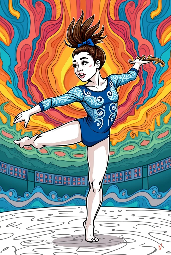 coloring page, artistic gymnastics, rebeca andrade