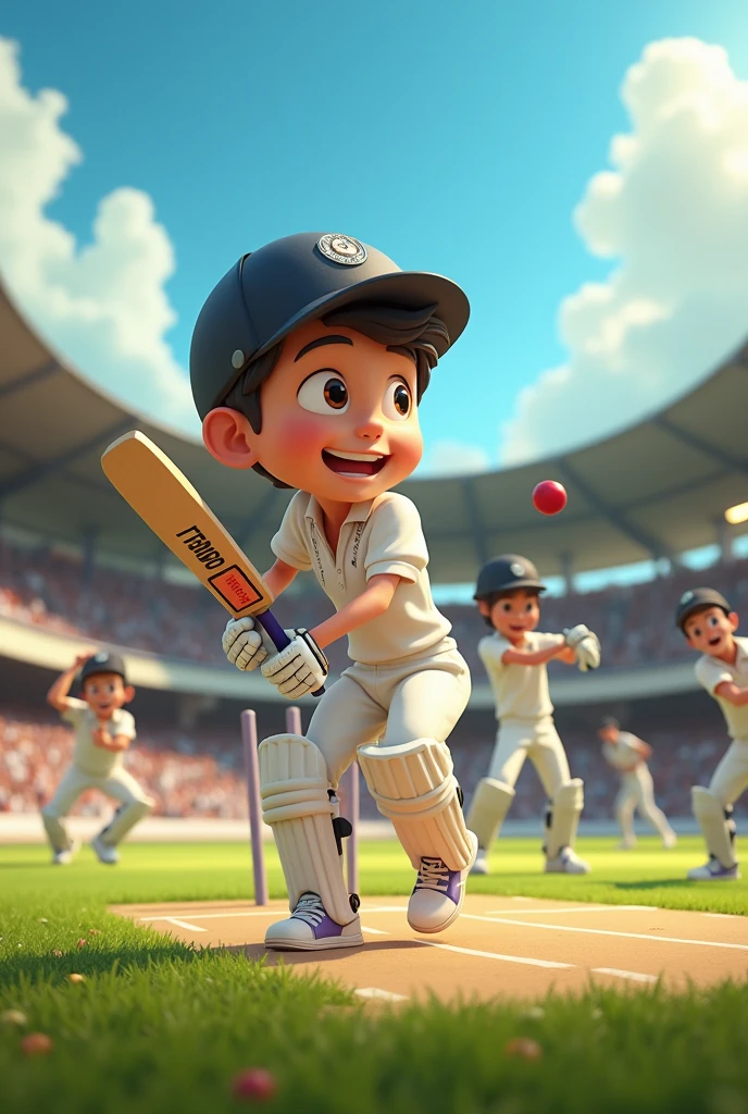 (photorealism:1.2), cricket sport cartoon image 