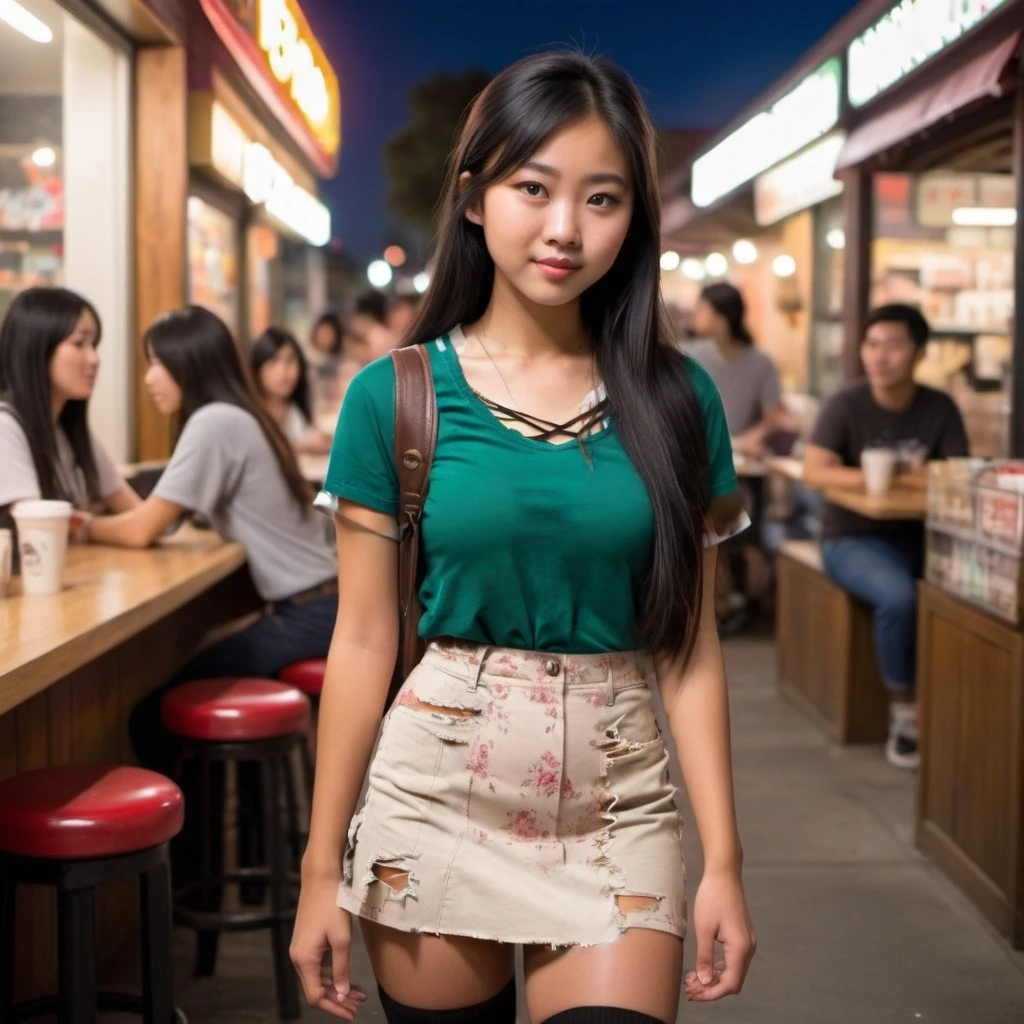 Ripped torn shirt. Ripped skirt