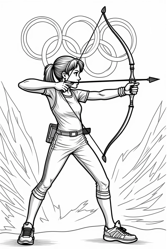 coloring page, bow and arrow, olympics 