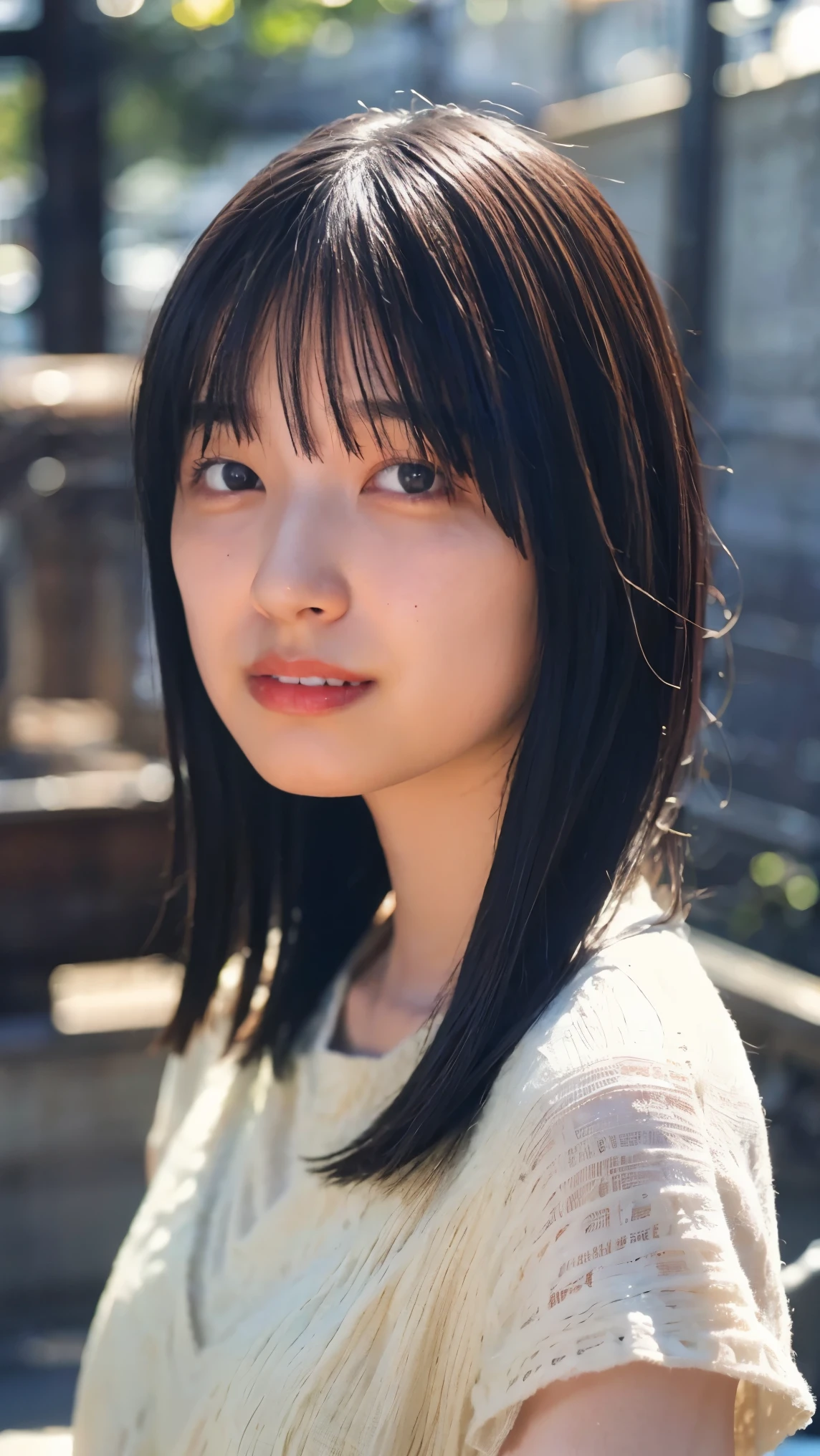 Everything modern:1.66, Cute Japanese Women Photos, smile:1.78, 20-year-old, Oil for straight, one-length hair＆Hair balm:1.55, (photo Realistic:1.4), (hyper Realistic:1.4), (Realistic:1.3), (Smoother lighting:1.05), (Improving the quality of cinema lighting:0.9), 32K, 1 person,20-year-oldの, Realistic lighting, Backlight, The light shines on your face, Ray Tracing, (Bright light:1.2), (Improvement of quality:1.4), (Highest quality Realistic textured skin:1.4), fine grain, Detailed face, (Emphasis on face close-up:1.3), (Enhances the beauty of skin texture:1.1),((Extremely precise and accurate anatomy:1.0)), (Enhances the beauty of skin texture:1.1), Clean and glowing skin, mesh, thin:1.2, (Realistic:1.3), Realisticなライティング, (Smoother lighting:1.05), 32K, One Japanese woman, fine grain, Detailed face, (Film Grain:1.1),(Accentuates body lines:1.1), High resolution, Natural look, Kind eyes, Improves hair quality, Delicate light and shadow, Transparent muscles, Graceful pose, Beautiful Eyes, Sharp details, Soft light reflection, Beautiful contours, Delicate skin tone, Fine hair texture,Cute Japanese Women Photos,