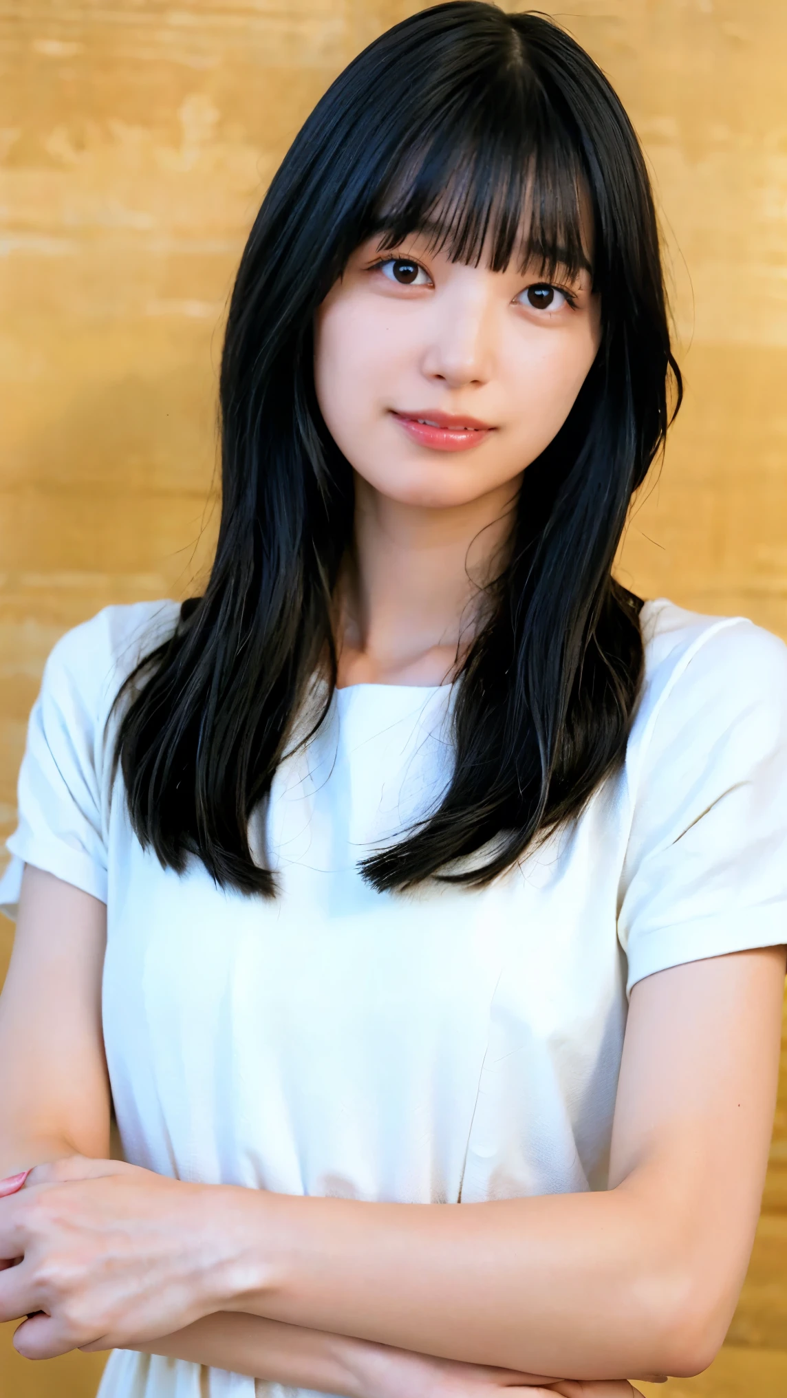 Everything modern:1.66, Cute Japanese Women Photos, smile:1.78, 20-year-old, Oil for straight, one-length hair＆Hair balm:1.55, (photo Realistic:1.4), (hyper Realistic:1.4), (Realistic:1.3), (Smoother lighting:1.05), (Improving the quality of cinema lighting:0.9), 32K, 1 person,20-year-oldの, Realistic lighting, Backlight, The light shines on your face, Ray Tracing, (Bright light:1.2), (Improvement of quality:1.4), (Highest quality Realistic textured skin:1.4), fine grain, Detailed face, (Emphasis on face close-up:1.3), (Enhances the beauty of skin texture:1.1),((Extremely precise and accurate anatomy:1.0)), (Enhances the beauty of skin texture:1.1), Clean and glowing skin, mesh, thin:1.2, (Realistic:1.3), Realisticなライティング, (Smoother lighting:1.05), 32K, One Japanese woman, fine grain, Detailed face, (Film Grain:1.1),(Accentuates body lines:1.1), High resolution, Natural look, Kind eyes, Improves hair quality, Delicate light and shadow, Transparent muscles, Graceful pose, Beautiful Eyes, Sharp details, Soft light reflection, Beautiful contours, Delicate skin tone, Fine hair texture,Cute Japanese Women Photos,