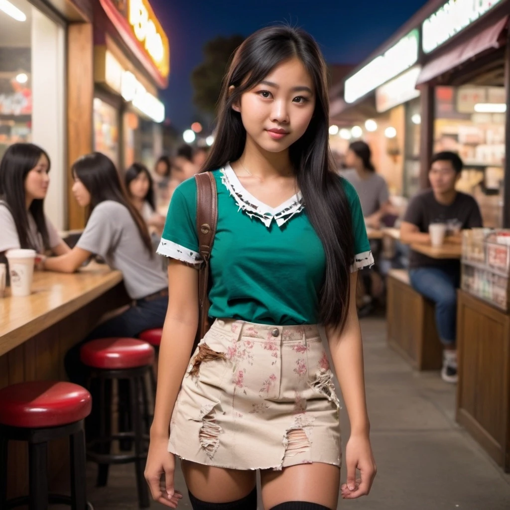 Badly shredded torn shirt. Ripped torn skirt