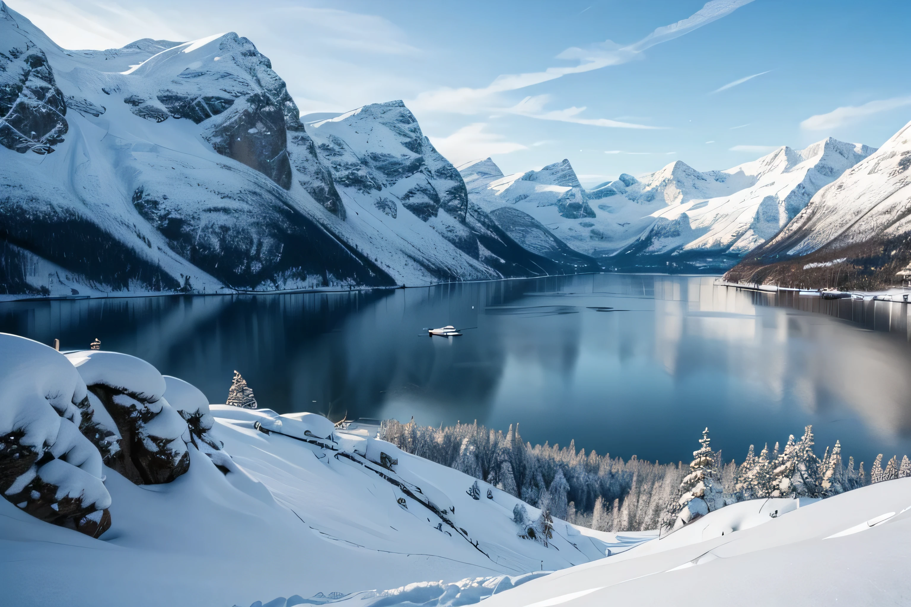 Northern Europe fjord snow winter Vision
