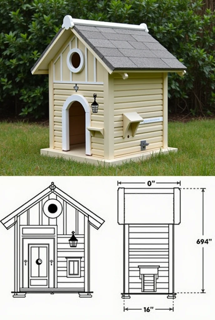 16 inch * 16 inch pigeon house desing