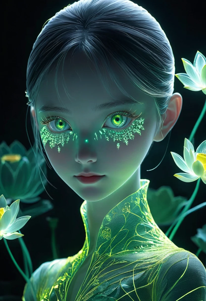 high resolution, Extremely detailed, (1 girl:1.3),(lotus)
BREAK Sunshine, reverberation, Experimental photography, Surreal contrasts, Eye-Catching Visuals, Artistic abstraction,
Breaking the art of cutting, Layered contours, Complex Mode, Exquisite craftsmanship, shadow play, Depth and size, Creative Expression,
break art, Frozen sculpture, translucent形式, short-lived beauty, Crystal structure, Exquisite craftsmanship, touch,
Broken Green Eyes,Body Glow,glowing lines,Fluorescence,Glow Example,Sample tracking,flash,萤Light Particles,Backlight,translucent,Light Particles